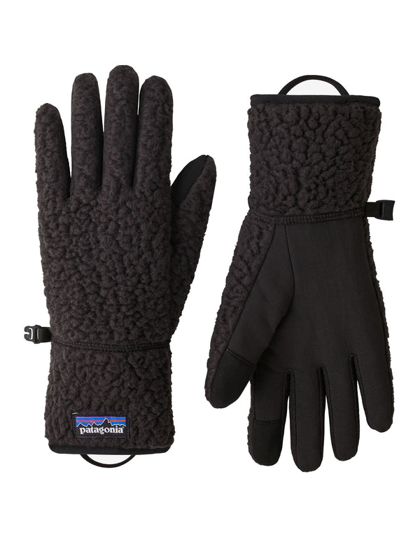 Patagonia Retro Pile Fleece Gloves-X Small-Black-aussieskier.com
