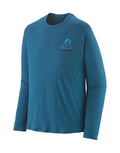Patagonia Mens Cap Cool Merino Long Sleeve Thermal Top-Small-Slow Going Wavy Blue-aussieskier.com