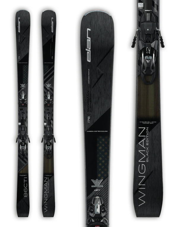 Elan Wingman 86 CTi Black Edition Skis + EMX 12 Bindings 2024-aussieskier.com