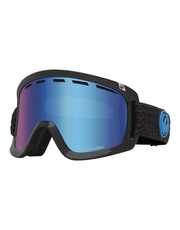 Dragon D1 OTG Ski Goggles + Spare Lens-Split / Lumalens Blue Ion + Lumalens Amber Spare Lens-Standard Fit-aussieskier.com
