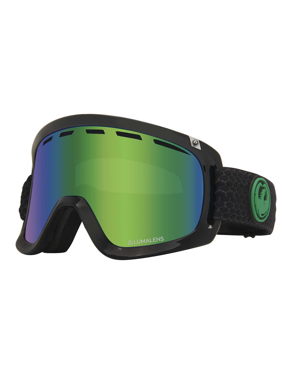Dragon D1 OTG Ski Goggles + Spare Lens-Split / Lumalens Green Ion + Lumalens Amber Spare Lens-Standard Fit-aussieskier.com