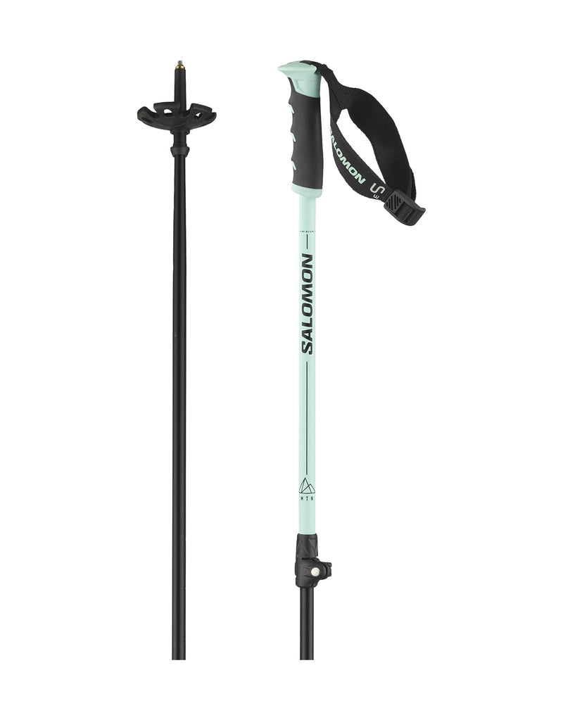 Salomon MTN Alu S3 Adjustable Ski Poles-Bleached Aqua-aussieskier.com