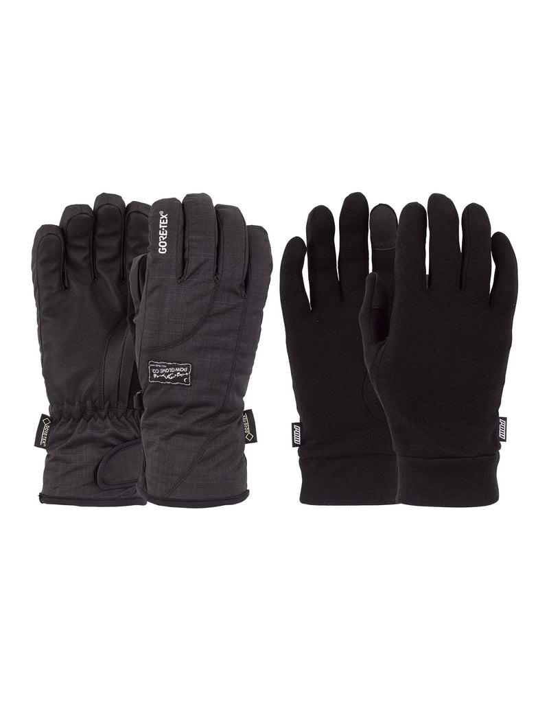 POW Crescent Short Gore Tex Womens Gloves-Small-Black-aussieskier.com