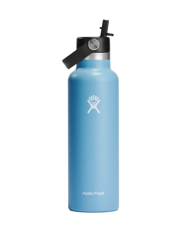 Hydro Flask Standard 21oz Insulated Drink Bottle with Flex Straw Cap (621ml)-Rain-aussieskier.com